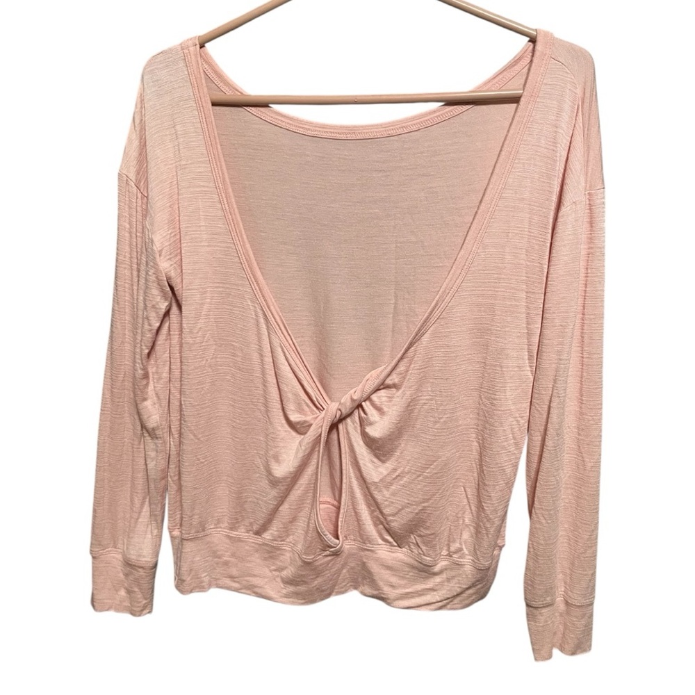 Savvi Light Soft Pink Tie Backless Blouse S